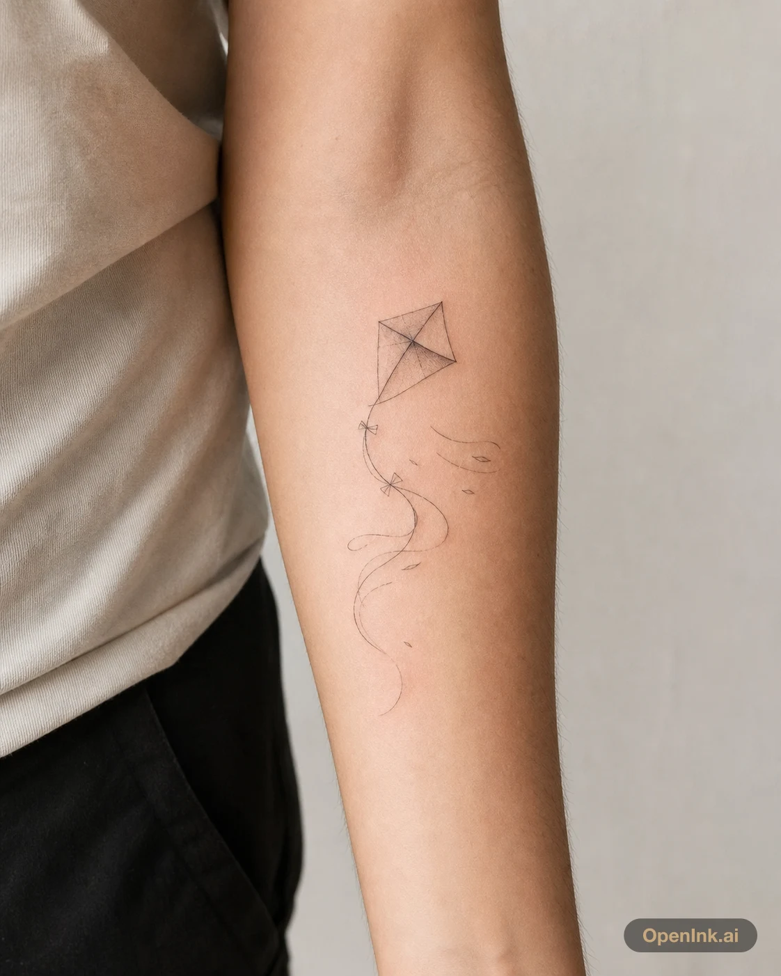 Paper Kite Trail forearm tattoo