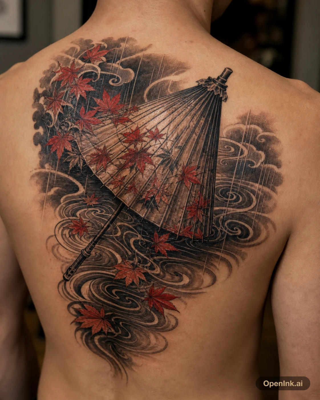 Storm Kite back tattoo